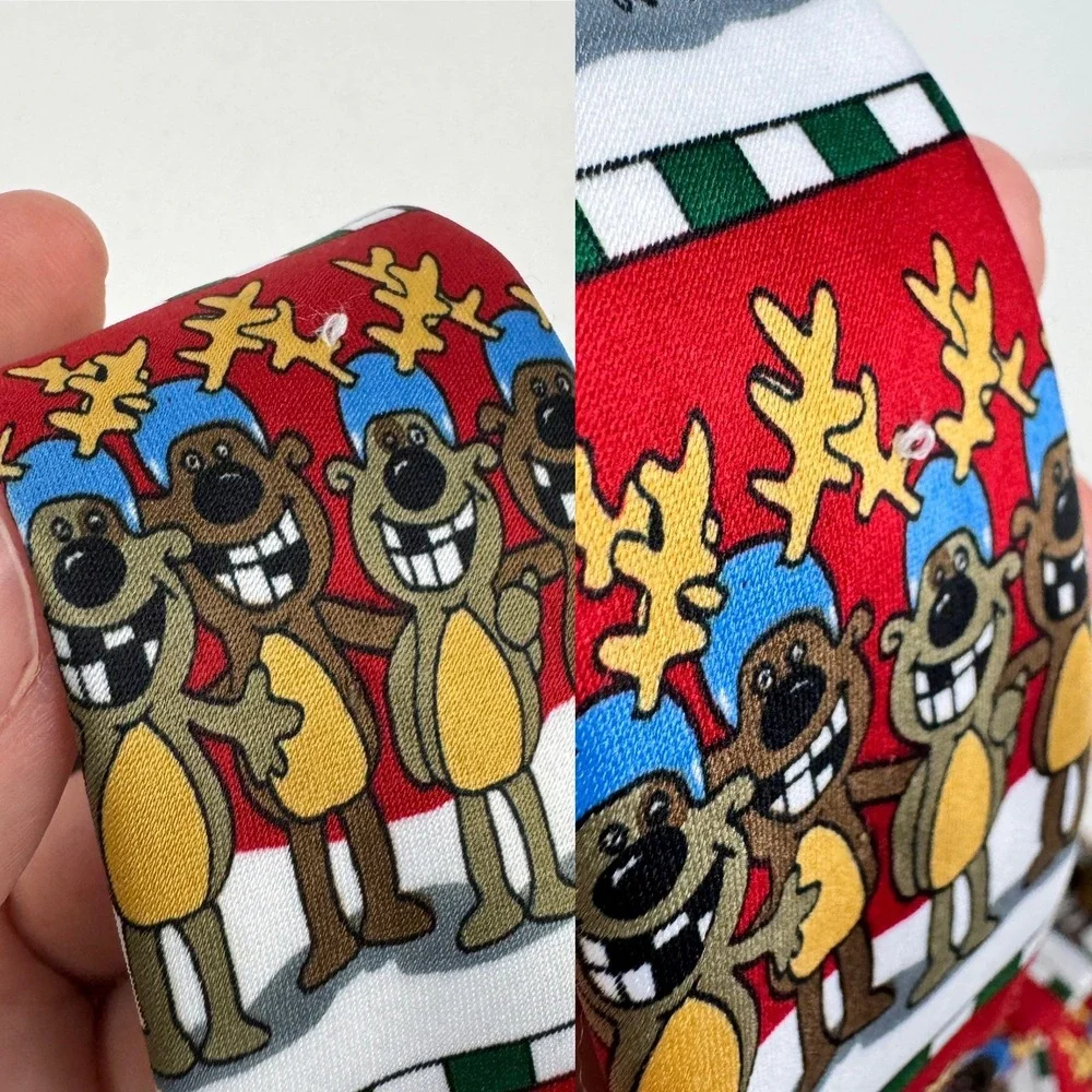 2 St Nicks Tie Shop Christmas Holiday Football Player Reindeer Santa Blue Red